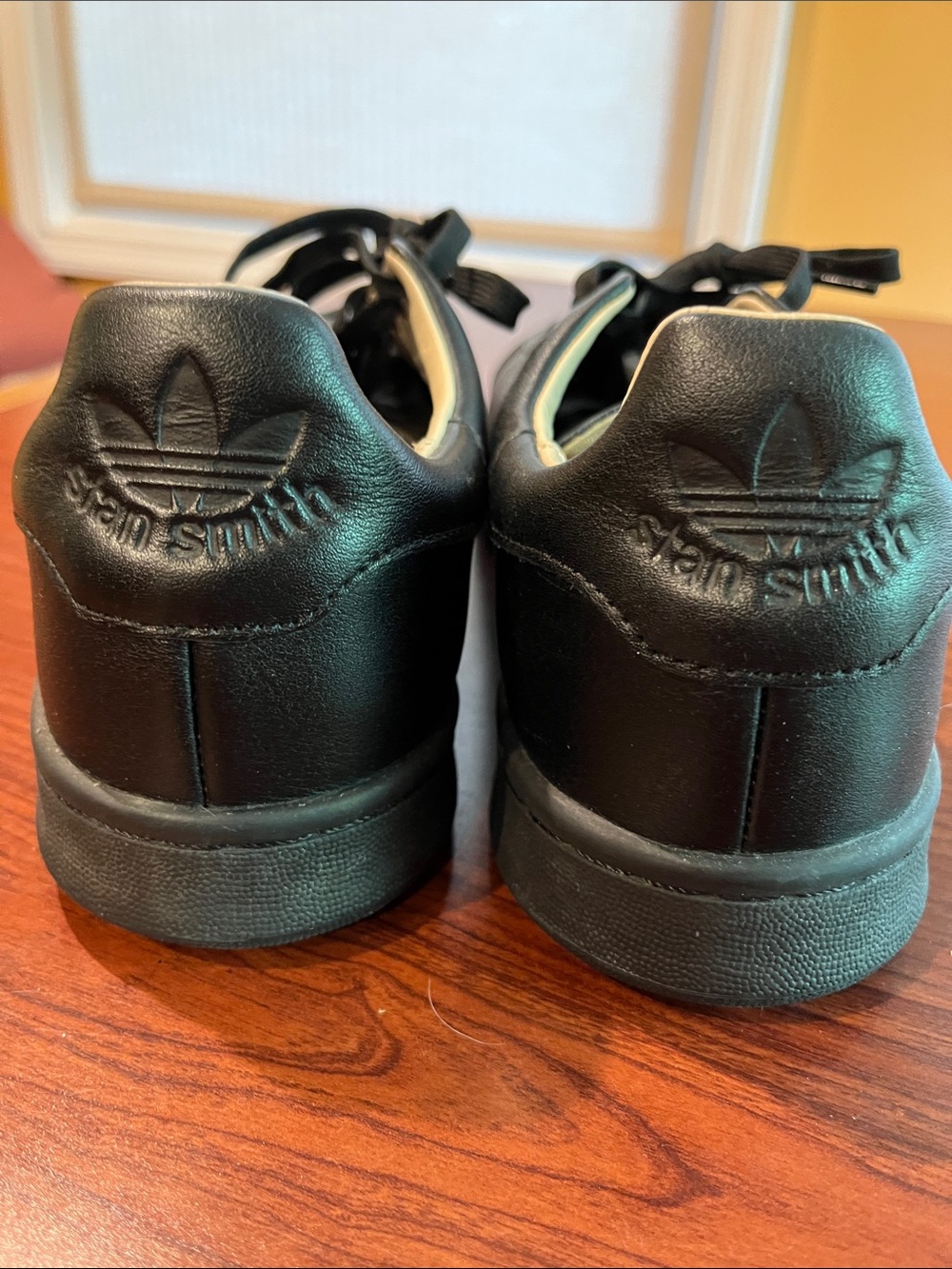 Adidas Triple-Black Stan Smith Leather Classic Low-Top Sneakers - Picture 3 of 8
